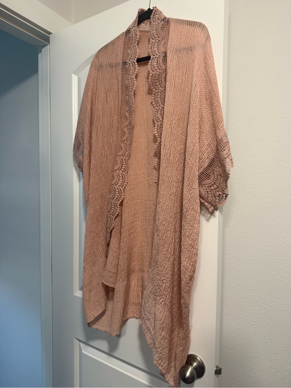 Women's Knit Open Front kimono style - Blush Pink